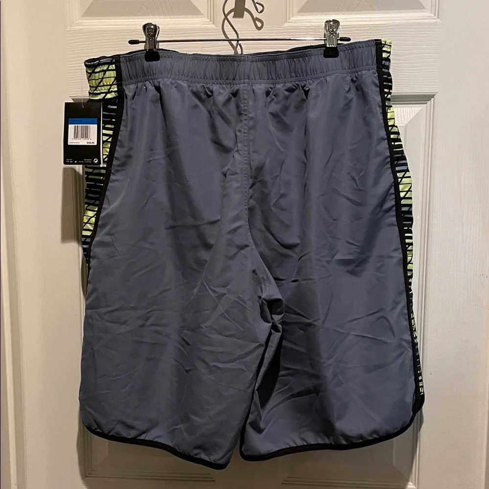 BRAND NEW Nike Gray Board Shorts/swim suit with Neon Yellow Trim sz XL